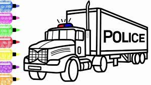 Drawing #coloring #howtodraw #policecar drawing and coloring for kids. Police Monster Truck Drawing For Kids