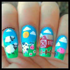 Farm Nail Nails Nailart Animal Nail Designs Farm Animal Nails Animal Nails