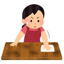 汚いテーブルの掃除のイラスト | かわいいフリー素材集 いらすとや