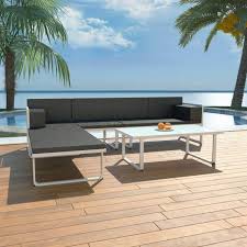 We sell all garden furniture outdoor living collections contact us +32 (0) 472 23 2852. Vidaxl Garden Sofa Set 13 Pieces Textilene Aluminum Black And White For Sale Online Ebay
