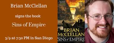 Brian McClellan signs in San Diego