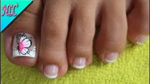 Decoración de uñas para pies fácil a dos tonos | francés con corazón. Diseno De Unas Para Pies Frances Elegantes Unas Acrilicas