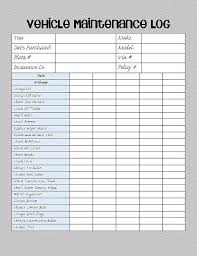 Vehicle Maintenance Log Vehicle Maintenance Log Car Maintenance Checklist Template