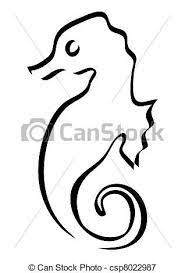 Seahorse Line Drawing Wallary Com Seahorse Drawing Line Drawing Drawings