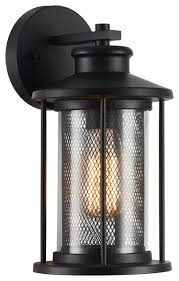 Chloe Lighting Crichton Transitional 1 Light Outdoor Wall Sconce Black 11 Industrial Outdoor Wall Lights And Sconces By Chloe Lighting Inc