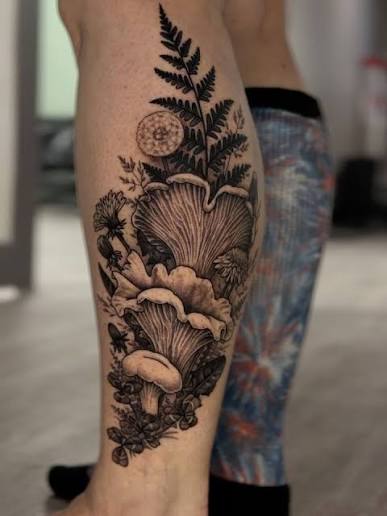 Another mushroom tattoo inspired by my pre drawn design 🥰🥰🥰, Thank you so much Kate for picking my art!, What’s your favourite part?