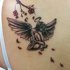 Fallen Angel Tattoo Beck Shoulder Dovmeli Kadin Dovme Melek Dovmesi