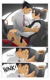 Rule 34 - Blush Bottomless Car Clothed Clothing Comic English Text Eye  Contact Funny Gay Gyakuten Saiban Humor Leflayart Miles Edgeworth Naruhodou  Ryuuichi Narumistu Wedding Ring Wrightworth Yaoi | 3910081