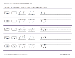 Numbers Tracing 11 15 Preschool Worksheets Kindergarten Worksheets Letter Recognition Worksheets