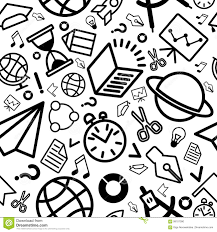 School Pattern Black On White Stock Vector Illustration Of Pattern Education 99107090
