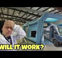 Painting A Rivian Delivery Truck In A BLOW UP Paint Booth ...