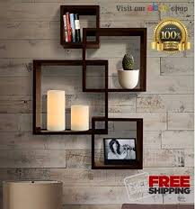 Shelving Floating Shelves Wall Mount Intersecting Squares Shelf Hanging Espresso Shelvingsolution Wall Shelf Decor Wall Cubes Unique Wall Decor