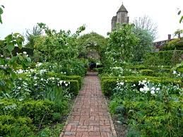Quince Trees Edge The Brick Path In The White Garden At Sissinghurst Read More At Sleeping At Sissinghurst Famous Gardens White Gardens Small English Garden