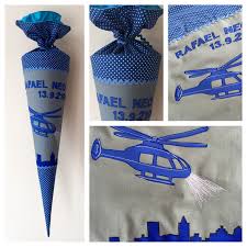 Schultute Aus Stoff 110 Polizei Hubschrauber Polizeihubschrauber Einsatz Skyline Schultute Schule Schultute Polizei