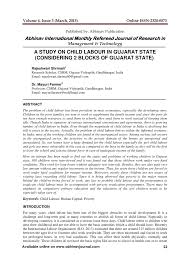 Pdf A Study On Child Labour In Gujarat State Considering 2 Blocks Of Gujarat State