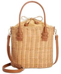 Its timeless silhouette is juxtaposed with a bold, colorful camel design. Alfani Rattan Bucket Tote Created For Macy S Reviews Handbags Accessories Macy S