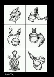 Alice In Wonderland Black And White Tattoos Drink Me Wonderland Tattoo Alice And Wonderland Tattoos Bottle Tattoo