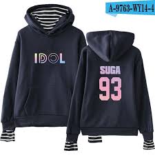 Kpop Merchandise Online Store Bts Merchandise Blackpink Exo Hoodies Striped Hoodie Women Hoodies Sweatshirts