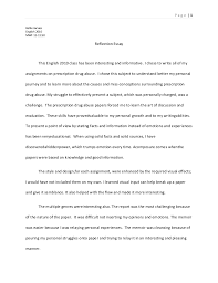 It helps students, build their writing skills as well as learn through their past experiences. Reflection Essay Final 2010