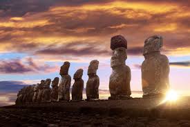 Rapa nui wood moai kavakava figure: Rapa Nui Easter Island Chile Love 2 Fly