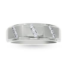 Men S 1 4 Ct T W 9 Stone Diamond Wedding Band In 10k White Gold View All Rings Za Mens Diamond Wedding Bands Diamond Wedding Bands Mens Gold Wedding Band