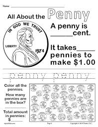 Penny Worksheet Money Worksheets Kindergarten Money Worksheets 2nd Grade Worksheets