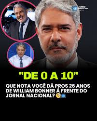 Nesta segunda (1), no mesmo dia em que o Jornal Nacional comemorou 56 anos  de existência, a Globo anunciou que William Bonner vai deixar o comando do  noticiário em novembro, passando o