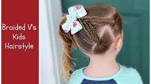 Kids Hair Braid Style Braided V 39 S And Side Ponytail Youtube Kids Hairstyles Kids Braided Hairstyles Prom Hairstyles For Long Hair