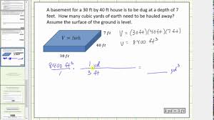 Determine Volume In Cubic Feet And Cubic Yards Conversion