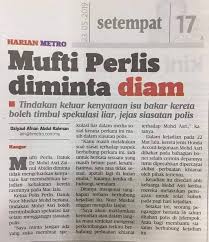 Dalang utama membakar kereta mufti perlis. Facebook