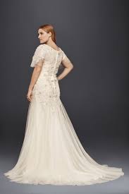 Plus Size Modest Wedding Dress With Floral Lace David S Bridal Sweet Wedding Dresses Modest Wedding Dresses Bridal Wedding Dresses