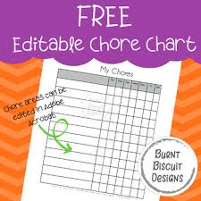 Editable Blank Chore Chart