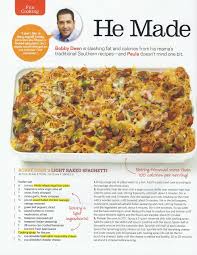 Paula deen's menu makeovers for diabetes the queen of southern cuisine puts a lighter touch on four favorite recipes april 3, 2012. Bobby Deen S Light Baked Spaghetti Food Network Recipes Cheap Healthy Meals Meals Under 500 Calories