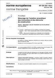 Lettre pro et norme afnor. Norme Nf En Iso 140 4 Mesurage De L Isolation Acoustique Des Immeubles Et Des Elements De Construction Partie 4 Mesurage In Situ De L Isolement Aux Bruits Aeriens Entre Les Pieces En