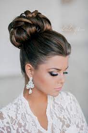 Elegant Top Knot Bun Bridal Updo Wedding Hairstyle Hair Styles Wedding Hair Inspiration Elegant Wedding Hair