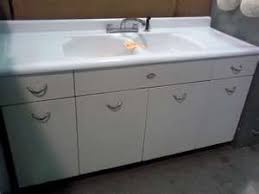 Vintage Cast Iron Enameled Sink And Metal Cabinets Kitchen Cabinets For Sale Metal Kitchen Cabinets Vintage Sink