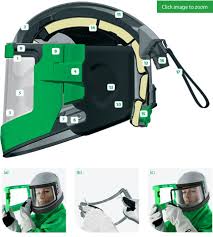 Nova2000 blast helmet cool air tube sandblasting soda fits clemco helmet/others. Nova 3 Blasting Helmet