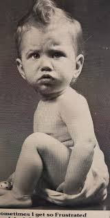 1977 C.M. Paula Constance Bannister Wall Plaque Frustrated Baby Photo