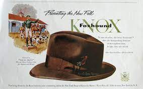 1953 Knox Foxhound Hat Ad Sequoia Brown Color Riding To Etsy The Fox And The Hound Mens Outfits Retro Men