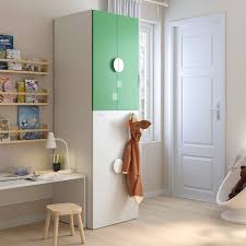 We've got a wide range of colours, shapes and sizes to choose from. Smastad Wardrobe With Pull Out Unit White Green With Clothing Rod Ikea