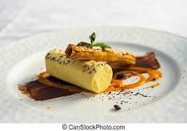Quivering set custard bathed in dark sweet caramel is enough to make most dessert fans cry oh la la! check out the recipe in the video above. Fancy Fine Dining Cake Dessert Isolated On A White Background Canstock