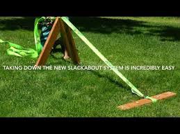 Want To Setup Your Slackline But You Don T Have A Couple Of Big Trees Conveniently Spaced Apart Located Nearby Her In 2020 Slackline Backyard Fun Backyard For Kids