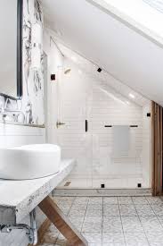 Sloped Ceiling Bathroom Remodel Beginning In The Middle Small Attic Bathroom Sloped Ceiling Bathroom Small Bathroom Remodel