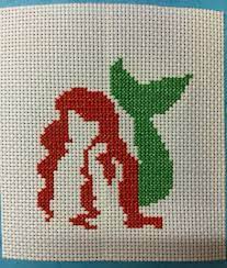 The pattern is a simple design of single crochet and double crochet stitches, with strategic decreasing that creates the tail shape. Ariel Silhouette Cross Stitch The Little Mermaid Mermaid Cross Stitch Cross Stitch Diy Cross Stitch