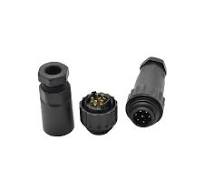 IP68 Waterproof DIN Cable Connector Plug 6+PE 7 Pin RD24 Male Female  Terminals Welding Plastic 10A Rated Power Cable Connectors