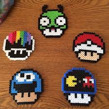 Mario Mushrooms Perler Beads By Sm0ke505 Perler Hama Square Pegboard Video Games Nintendo Super Mario Bros M Art Perle Bricolage Et Loisirs Creatifs Creations