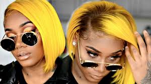 Black And Yellow Hair How To Slay Yellow Hair On Dark Skin Woc Yellow Bob Laurasia Andrea Yellow Hair Curly Hair Tips Dark Skin Makeup