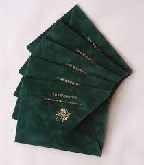 Parler Studio On Instagram Dark Emerald Green Velvet Weddinginvitation For Ninungtrihamtoro And Green Wedding Invitations Dark Green Wedding Wedding Cards
