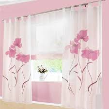 Neufs + 2 taies d'oreillers ( 50 cm x 70 cm ). 2 Stucks Gardinenschal Gardine Print Blumen Real De
