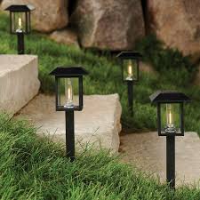 6pk Outdoor Led Pathway Lights Square Hood With Filament Bulb Black Threshold In 2020 Pathway Lighting Filament Bulb Outdoor